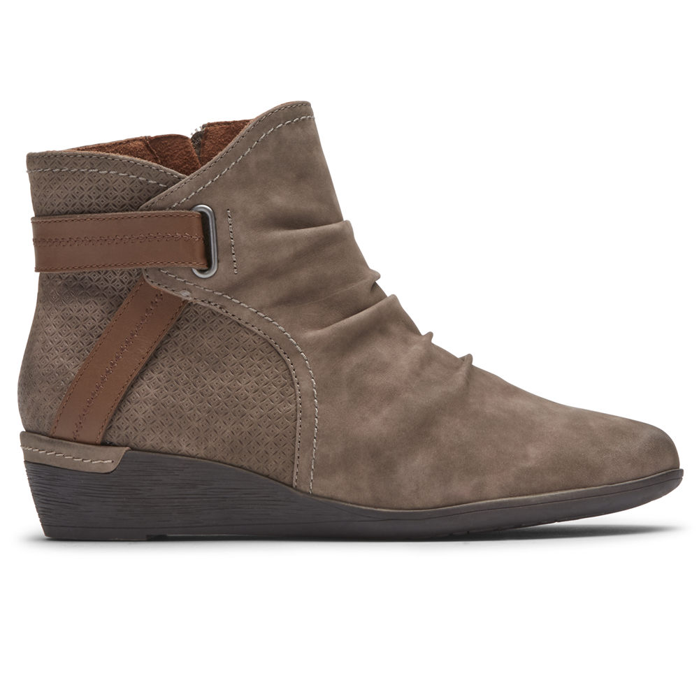 Rockport Womens Booties Brown - Cobb Hill Devyn - UK 635-HUCXRS